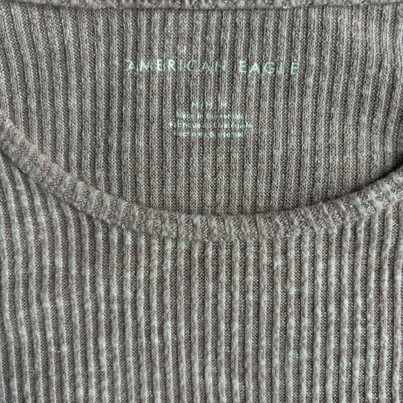 AMERICAN EAGLE LETTUCE TRIM RIBBED DUSTY PINK TOP SIZE M - Picture 7 of 7